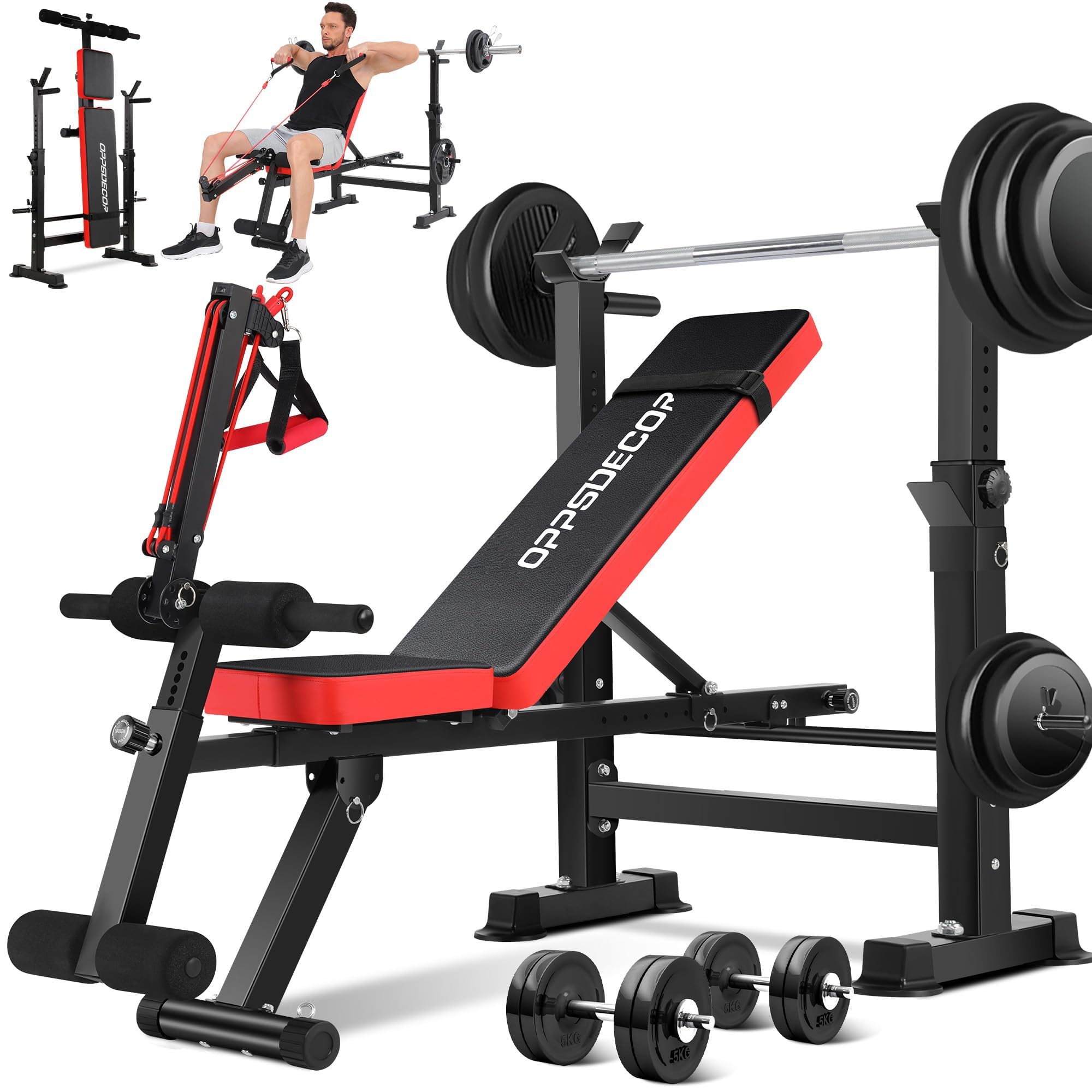 OPPSDECOR 6-in-1 Adjustable Weight Bench Review: Versatile Home Gym Powerhouse